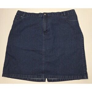 Basic Editions Blue Denim Cotton Blend Pencil Skirt Women's Size 2X